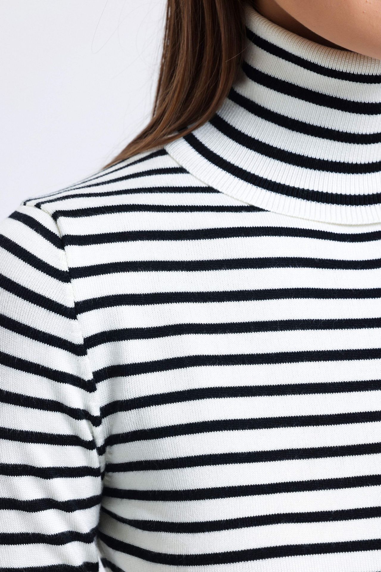 Striped High Neck Sweater