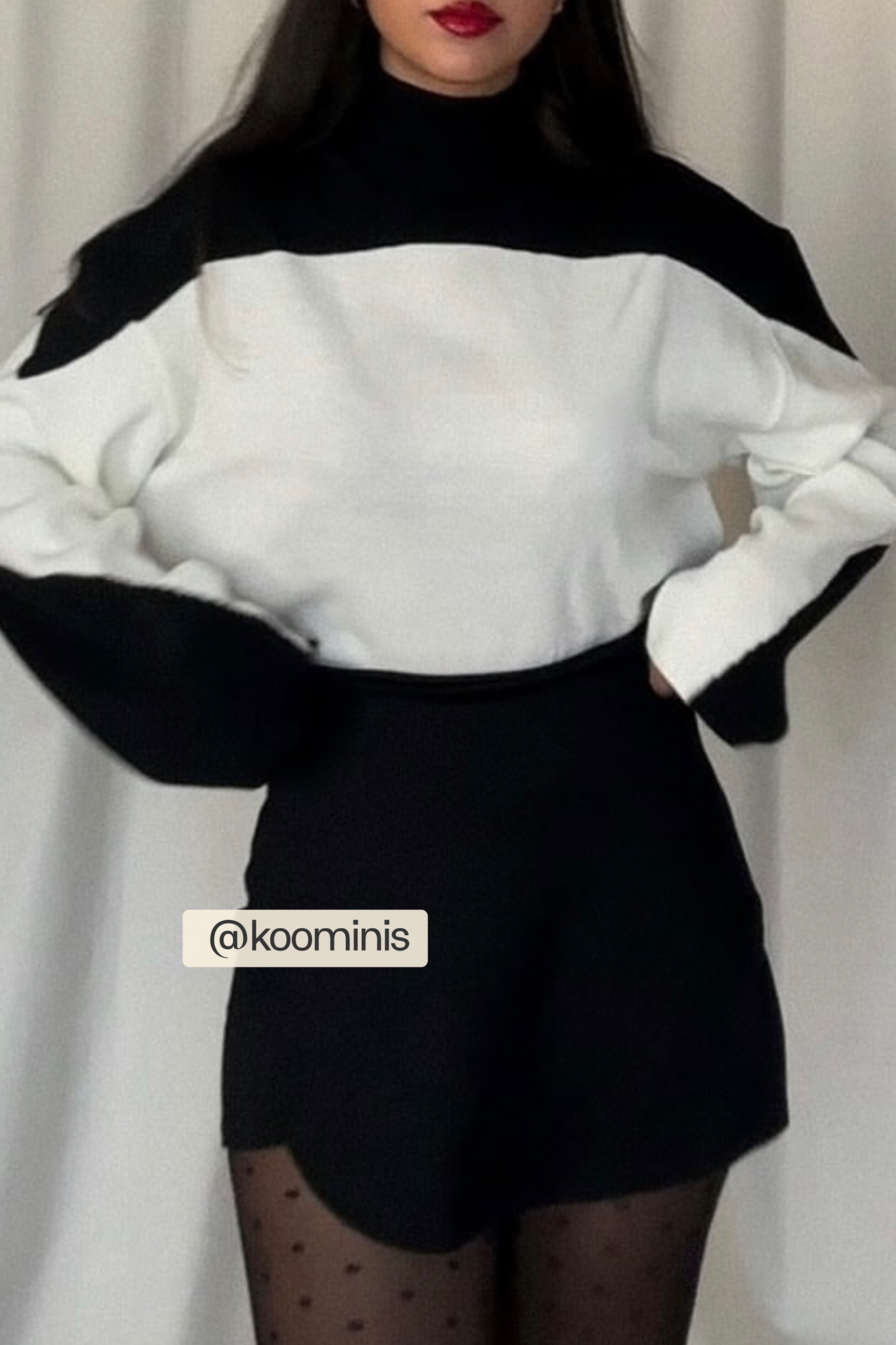 Block Coloured High Neck Oversized Sweater