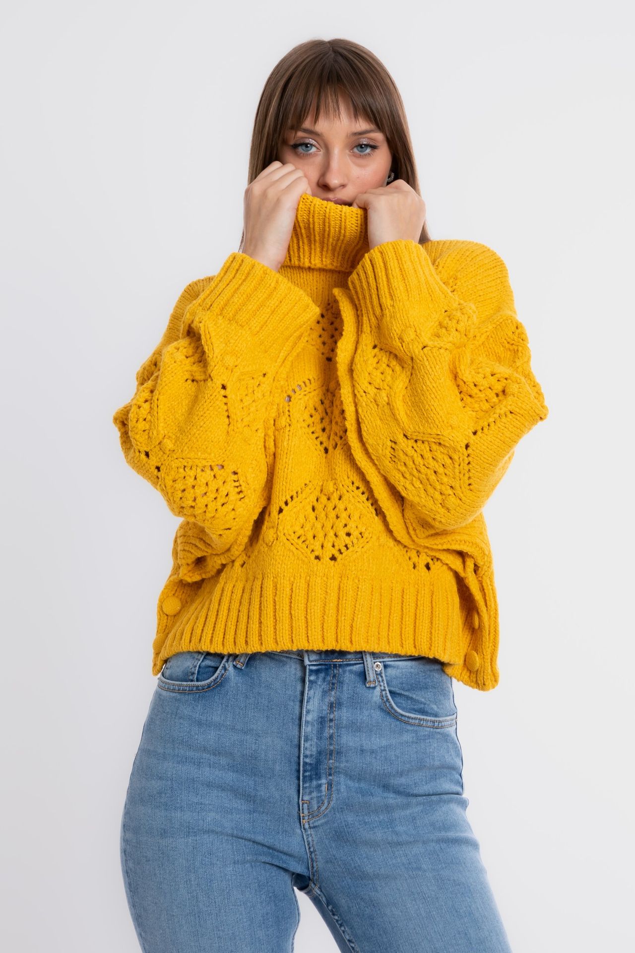Turtleneck Detailed Oversized Sweater