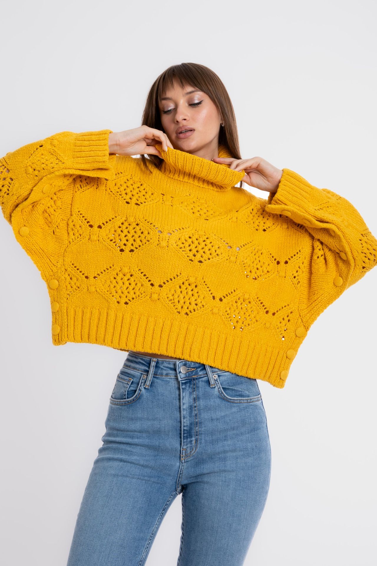 Turtleneck Detailed Oversized Sweater