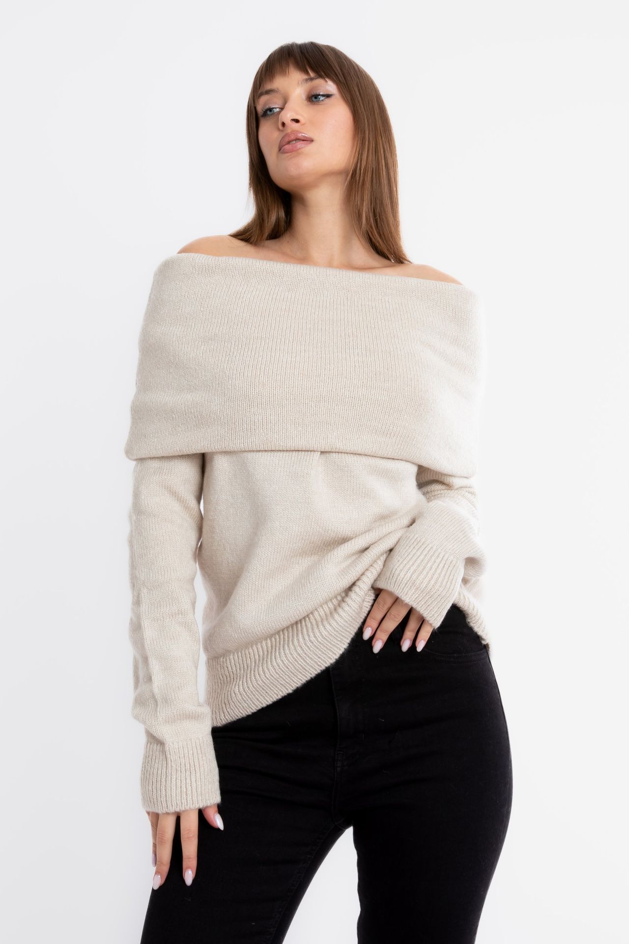 Open Shoulder Cozy Sweater