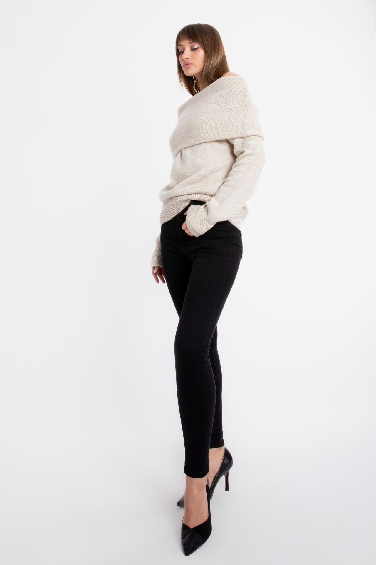 Open Shoulder Cozy Sweater