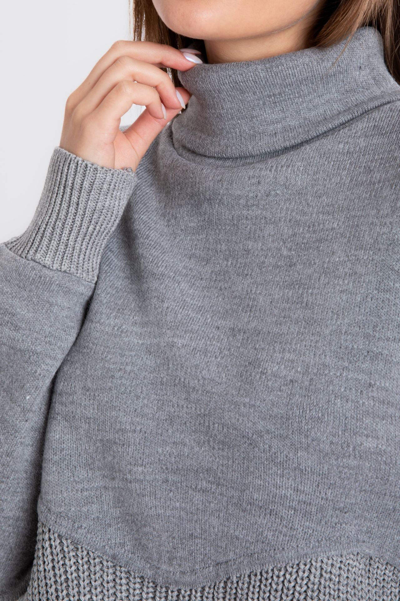 Solid Turtleneck Detailed Casual Sweater