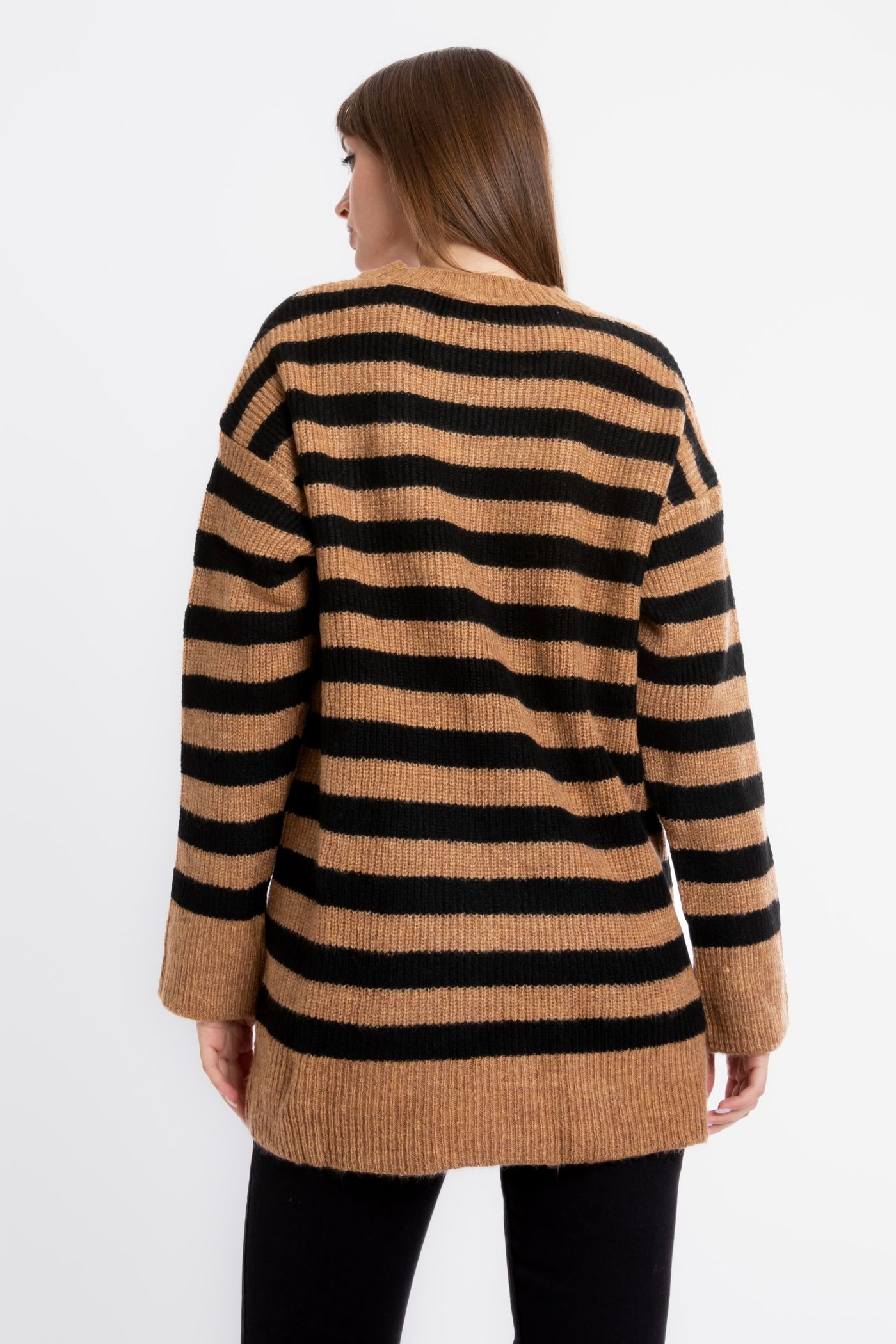 Striped Crew Neck Oversized Sweater