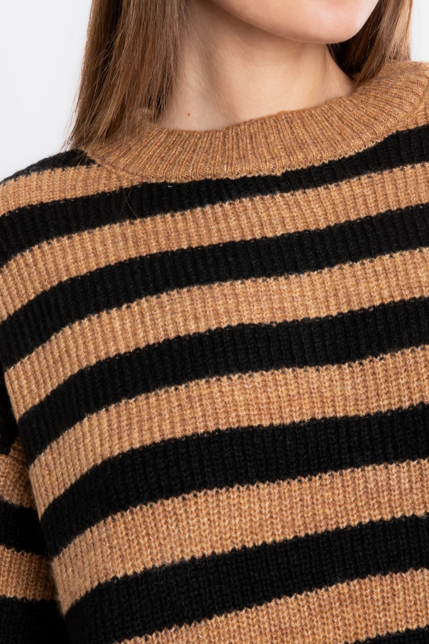 Striped Crew Neck Oversized Sweater