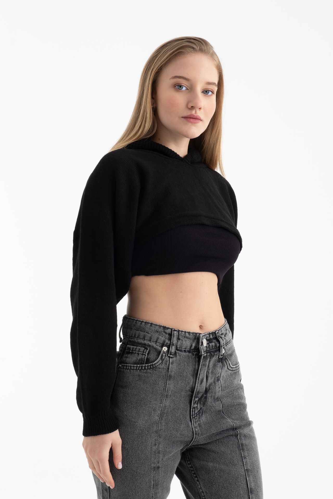 Hooded Cropped Sweater