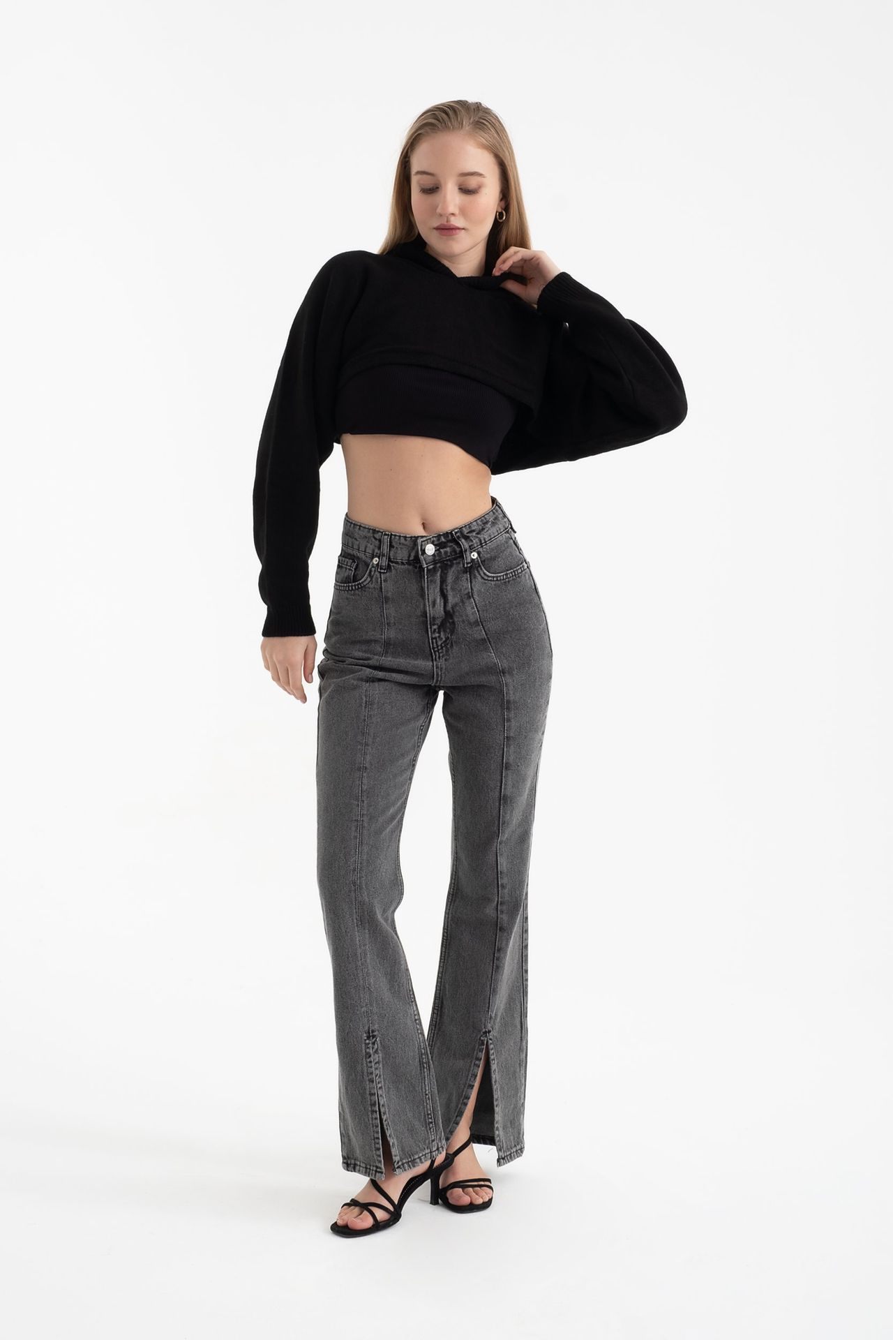 Hooded Cropped Sweater