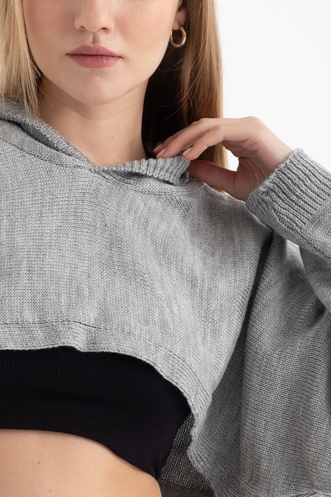 Hooded Cropped Sweater