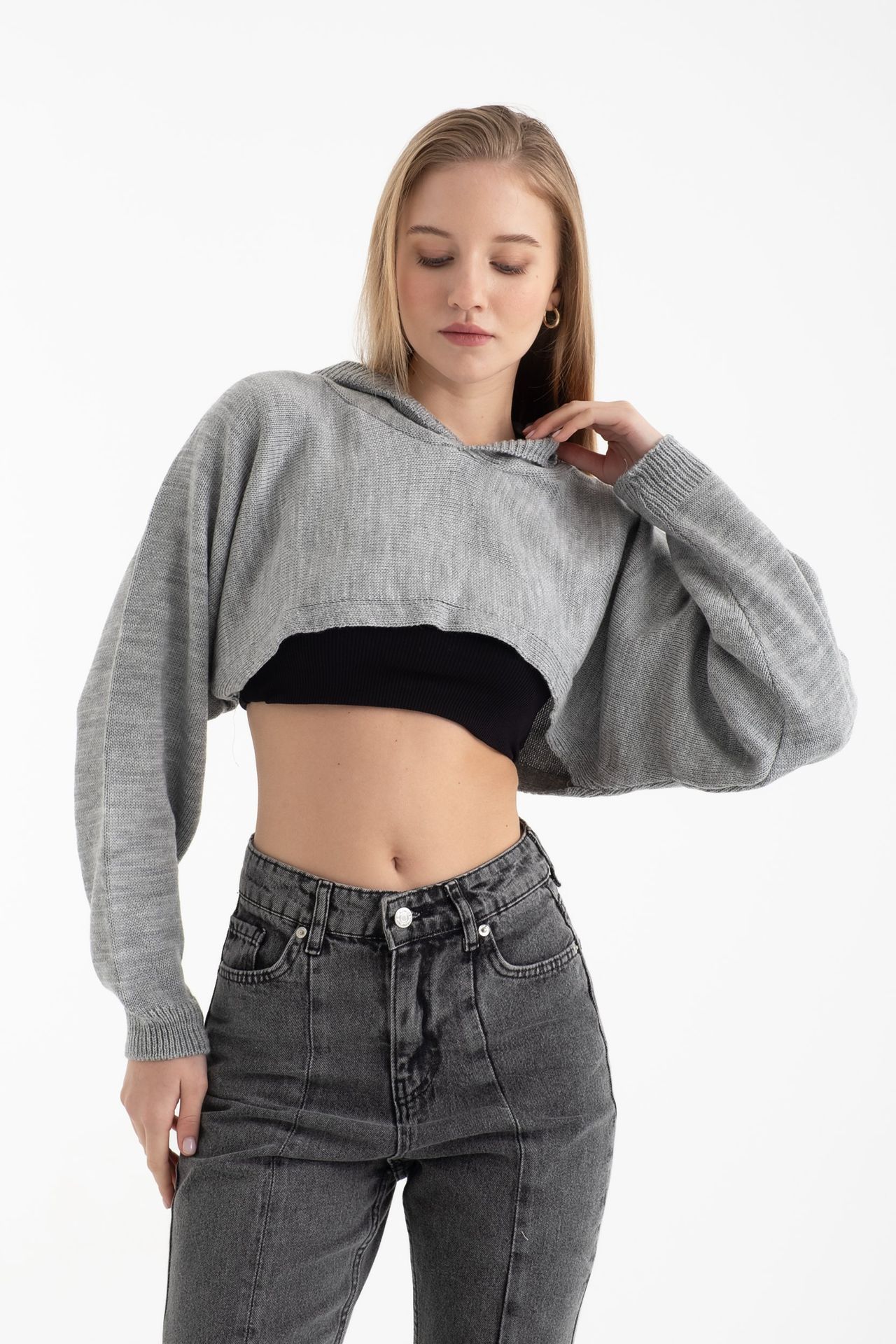 Hooded Cropped Sweater
