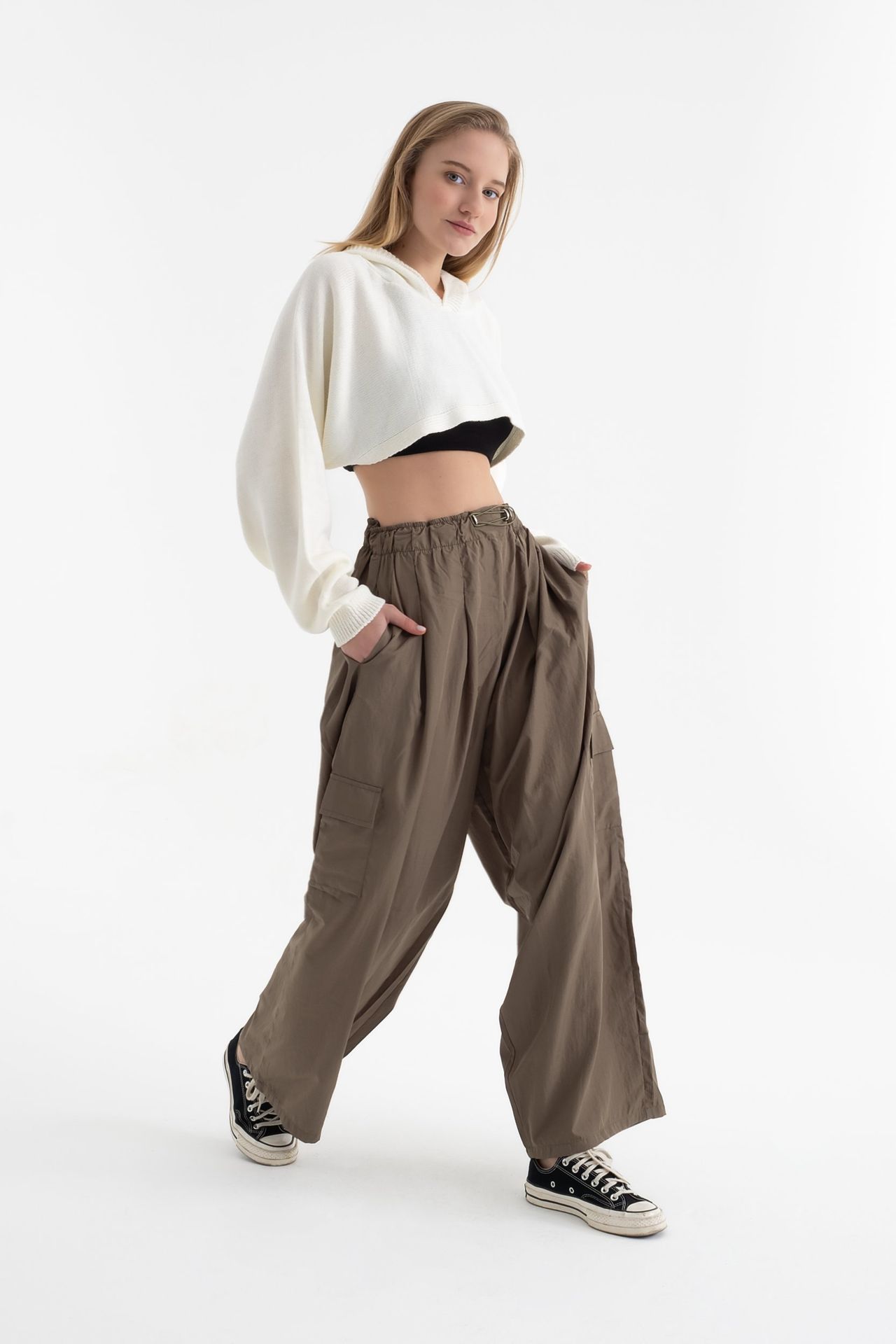 Hooded Cropped Sweater