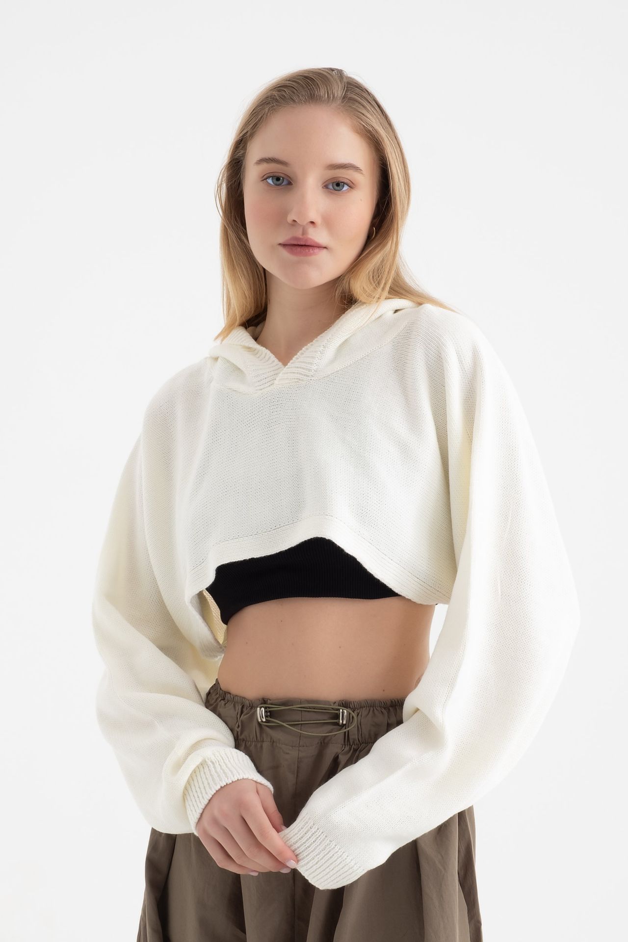 Hooded Cropped Sweater