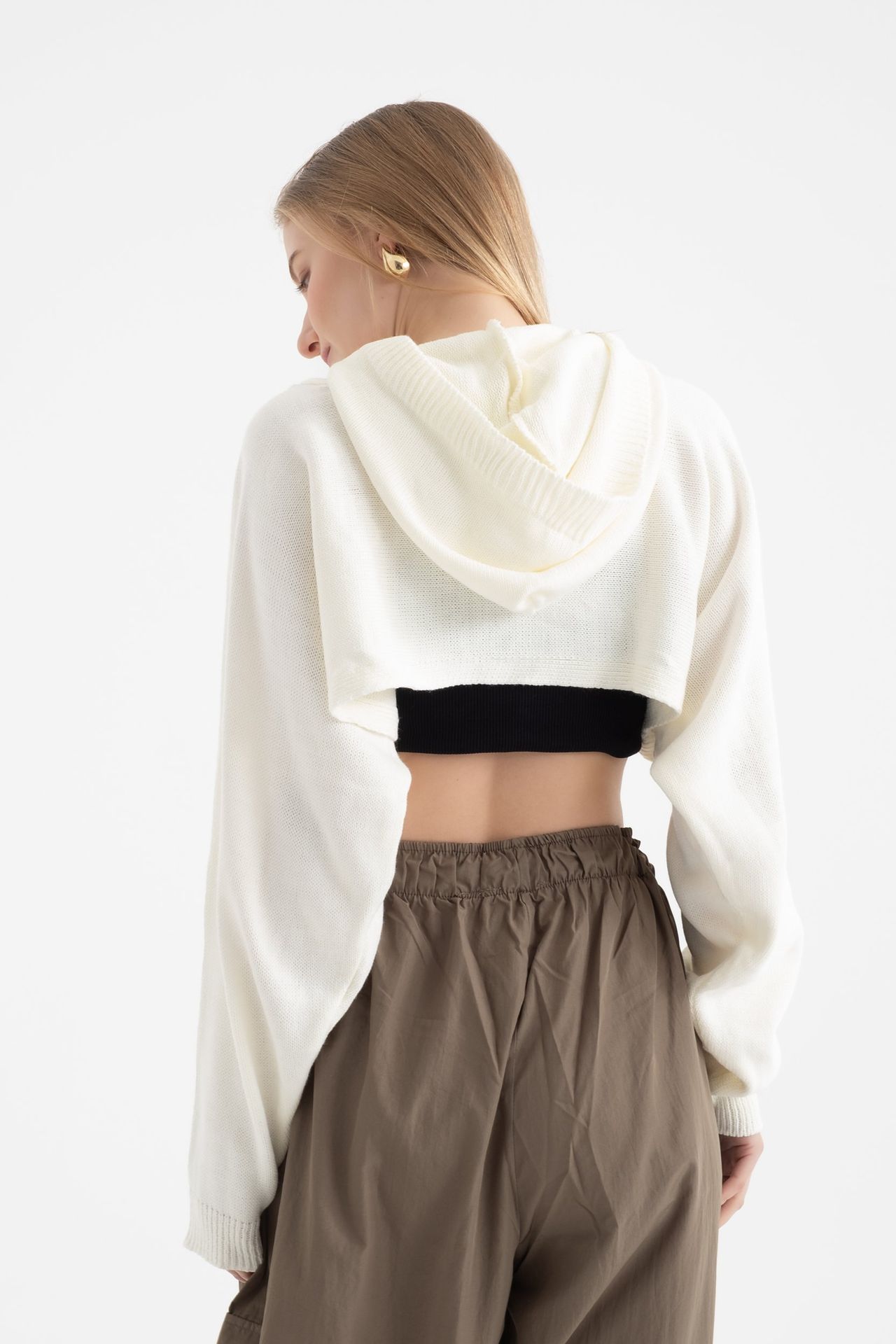 Hooded Cropped Sweater