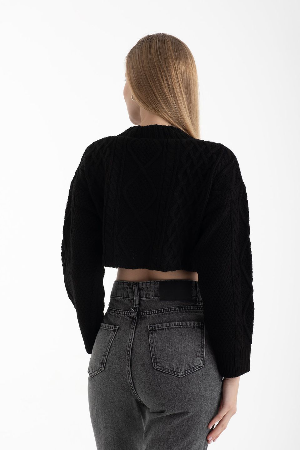 V Neck Buttoned Cropped Cardigan