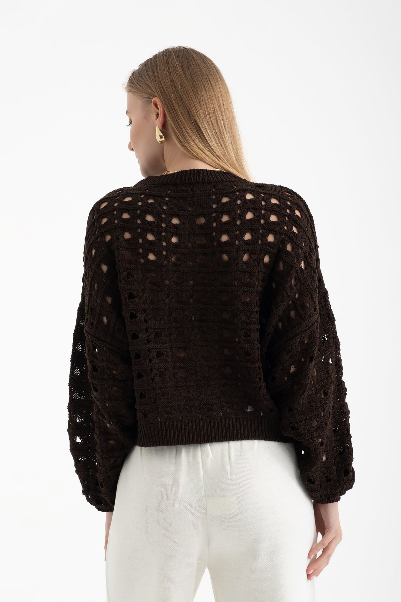 Crew Neck Crochet Sweater