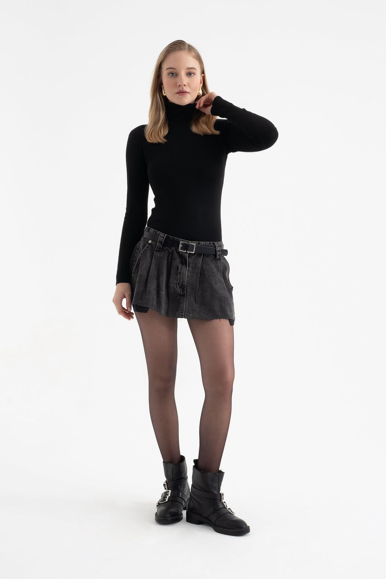 Polo Neck Basic Sweater