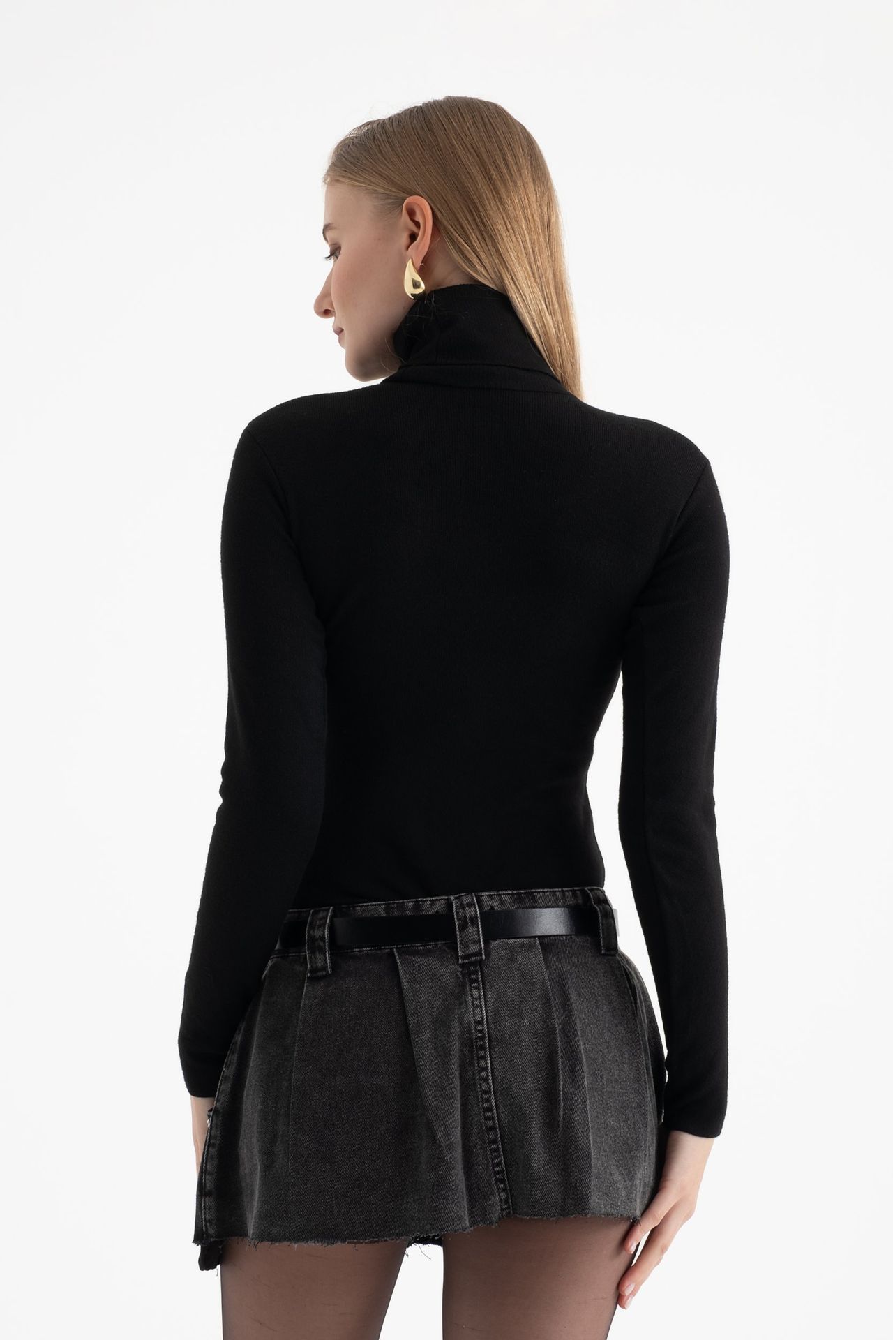 Polo Neck Basic Sweater