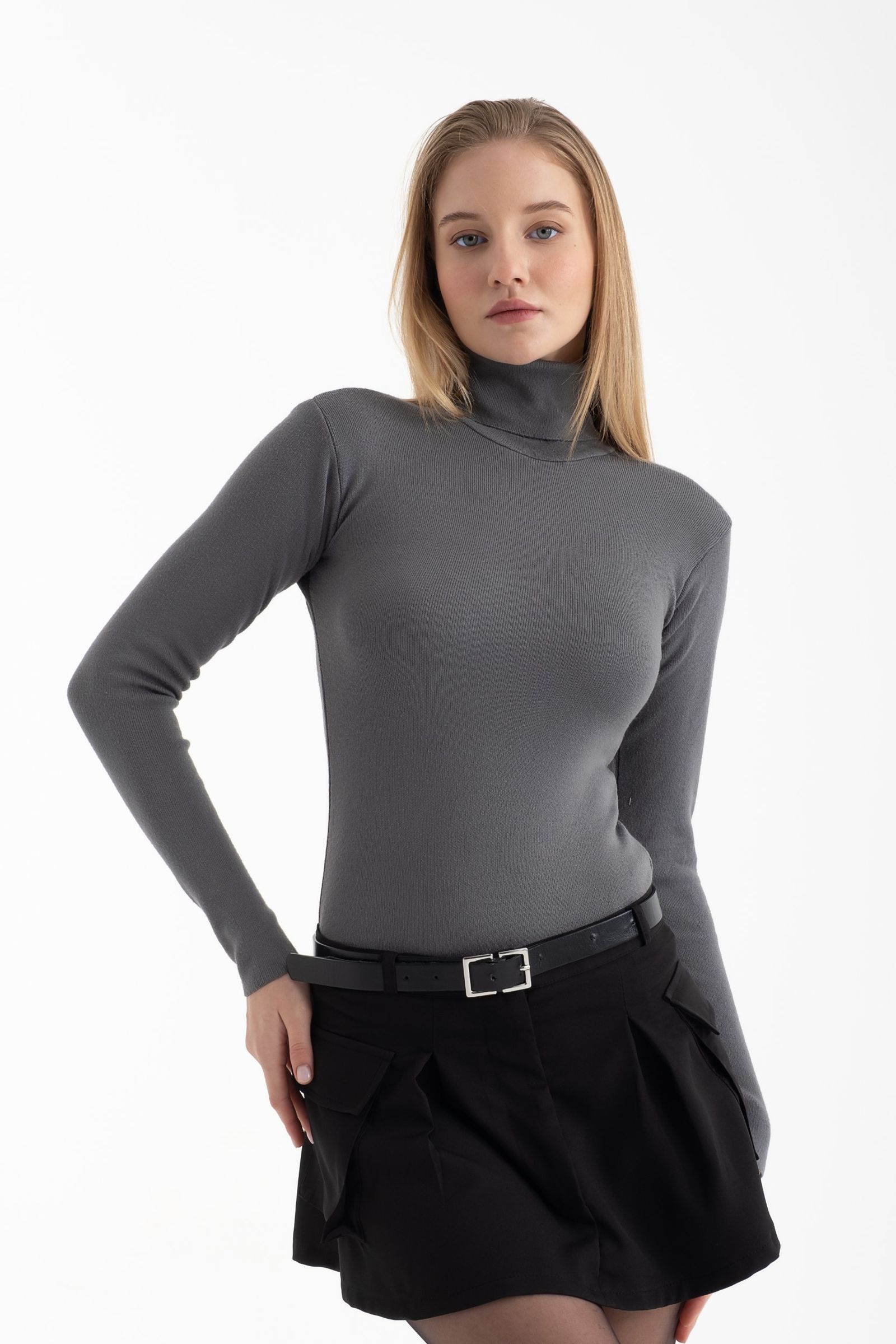 Polo Neck Basic Sweater