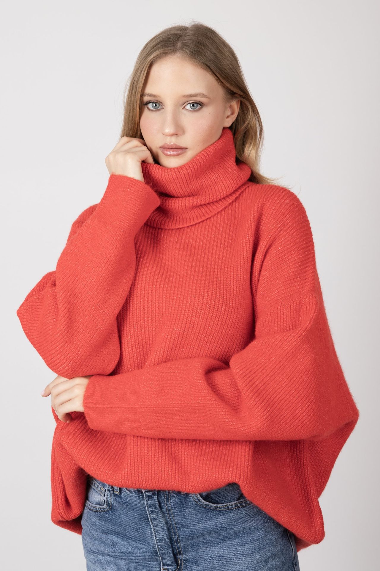 Polo Neck Oversized Sweater