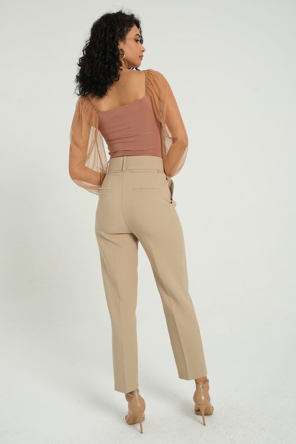 Scoop Neck Tulle Puff Sleeve Ruched Blouse 5