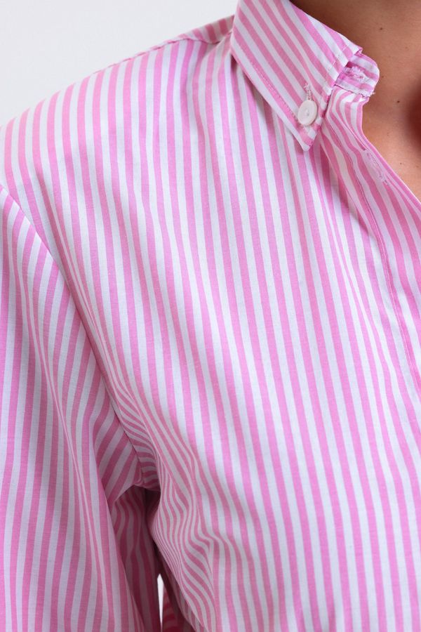Striped Long Shirt with a Tie Up Detail 3