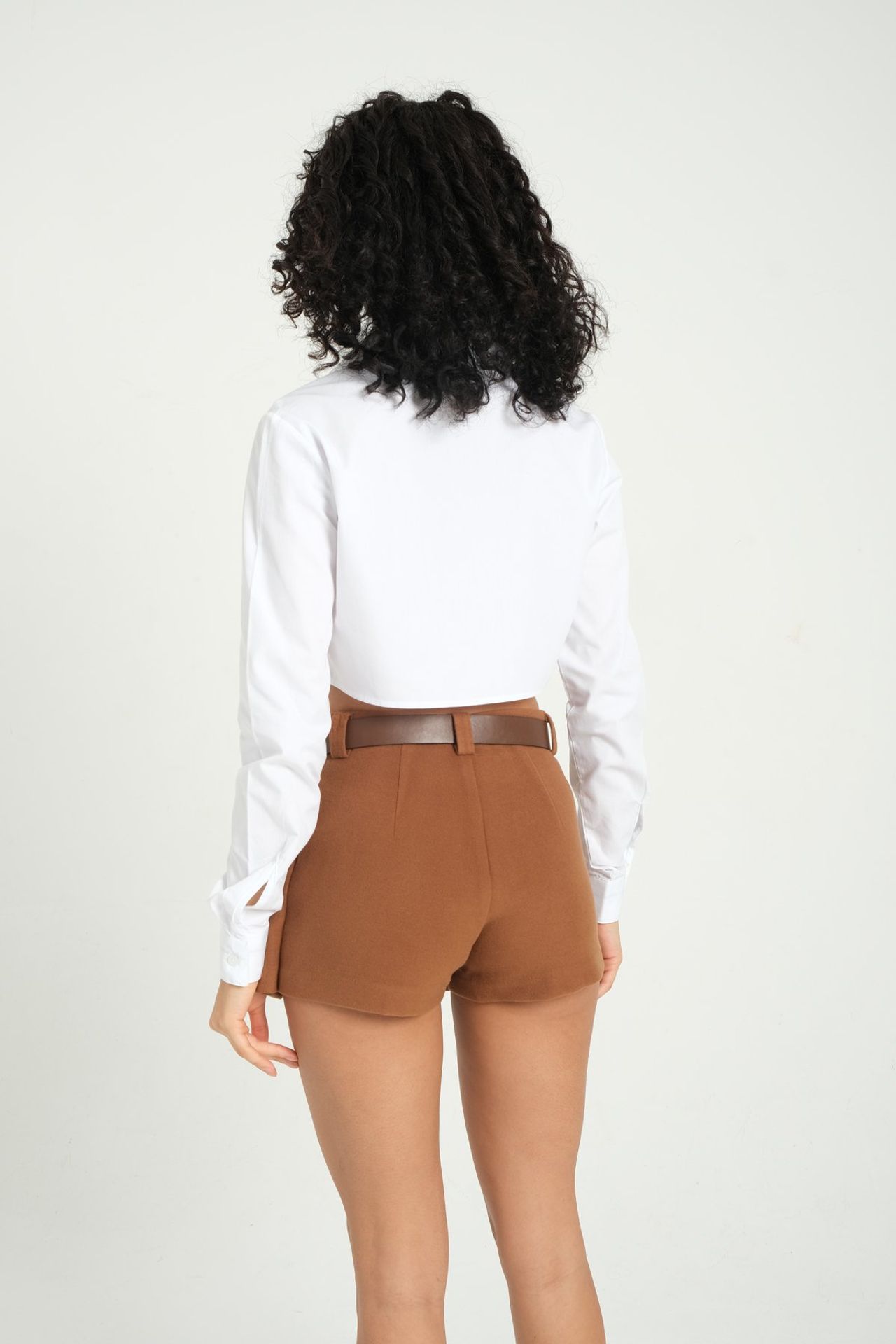 Cropped Shirt with a Cuff Detail