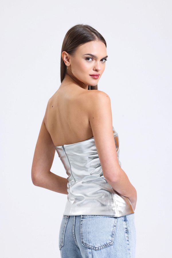 Strapless Metallic Top 1