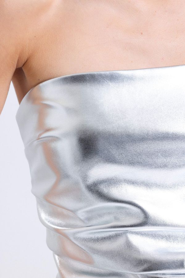 Strapless Metallic Top 4