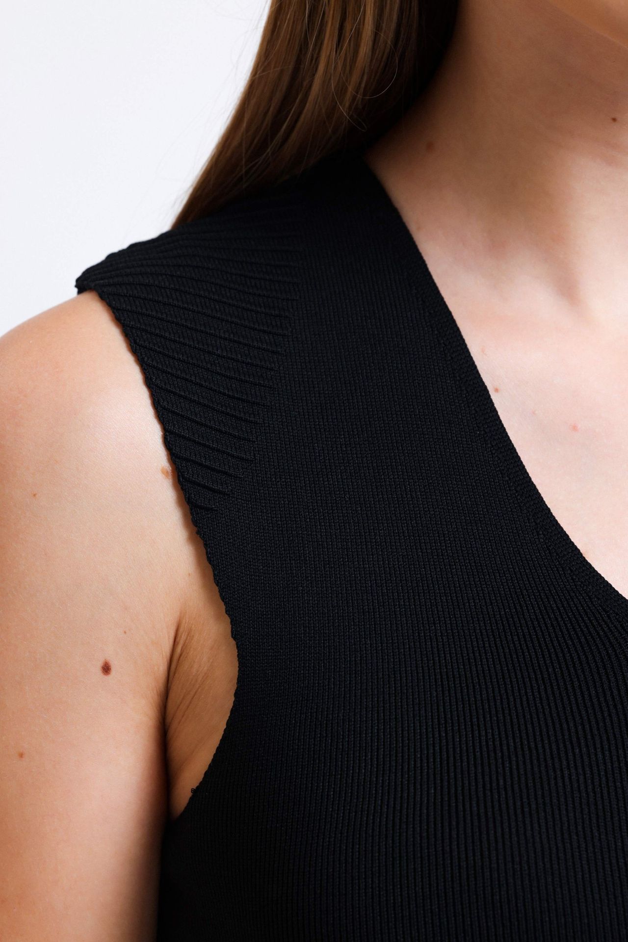 V Neck Knitted Basic Crop Top