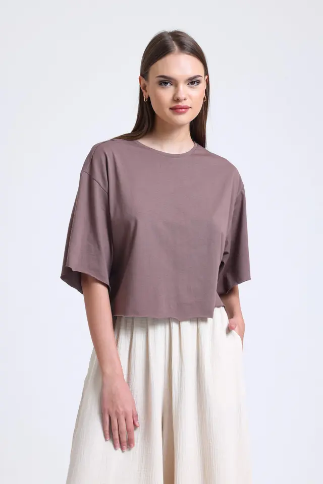 Round Neck Filthy Stitch Loose T-shirt