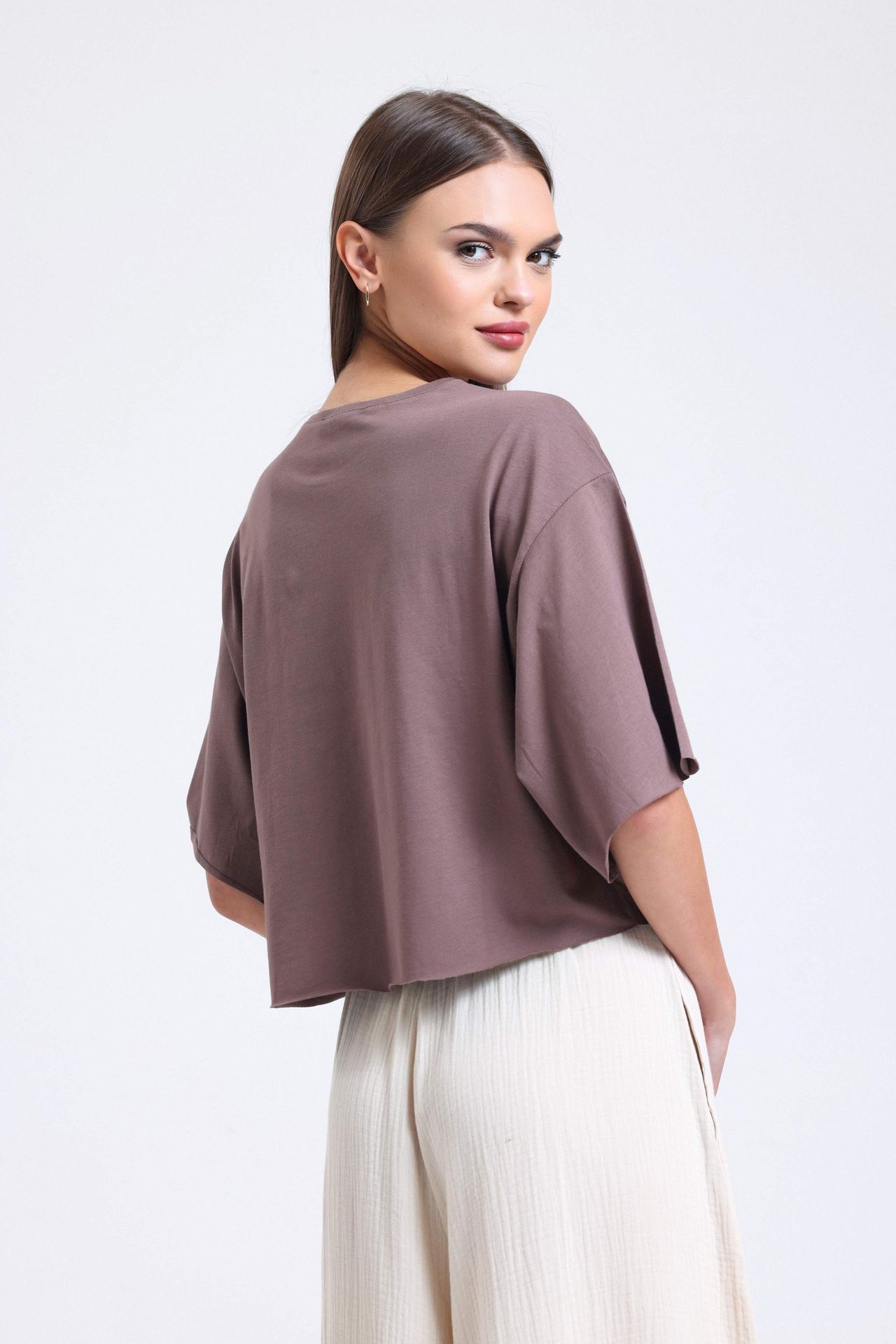 Round Neck Filthy Stitch Loose T-shirt