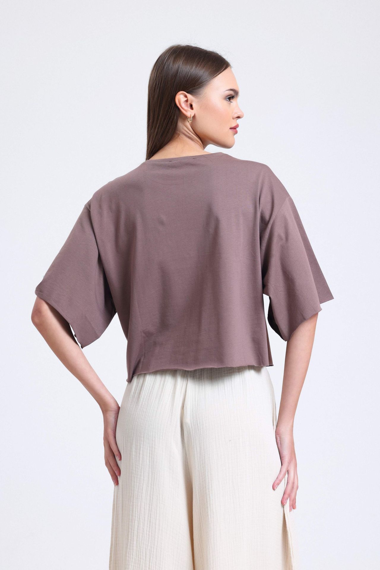 Round Neck Filthy Stitch Loose T-shirt