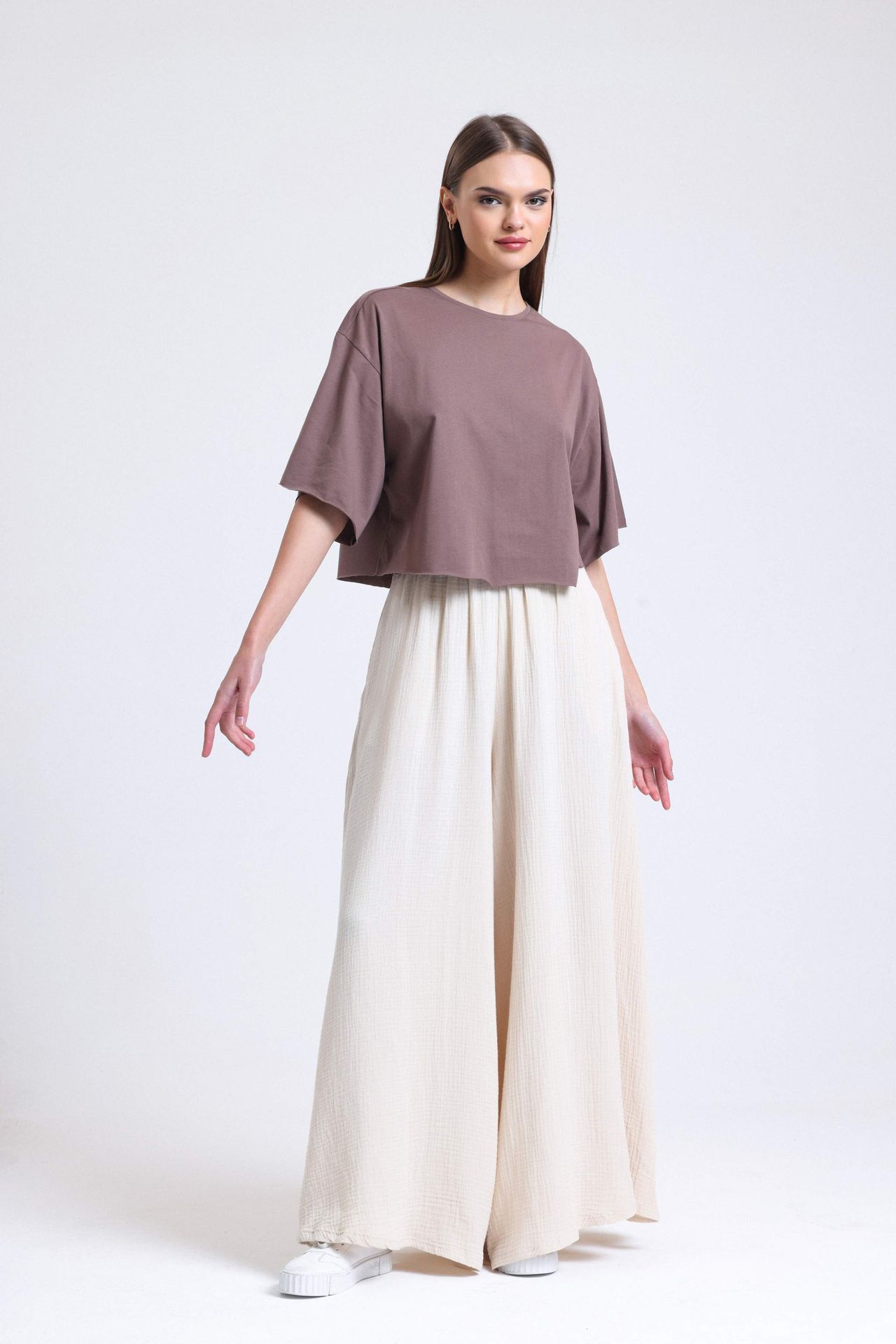 Round Neck Filthy Stitch Loose T-shirt