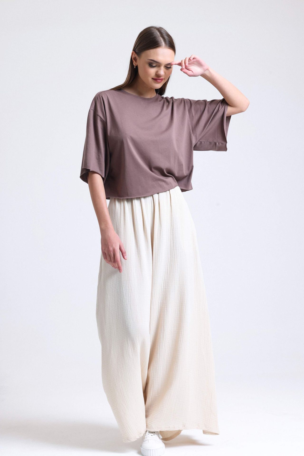 Round Neck Filthy Stitch Loose T-shirt