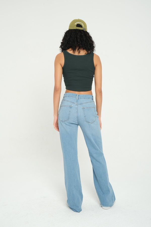Square Neck Ribbed Buttoned Tank Top 5