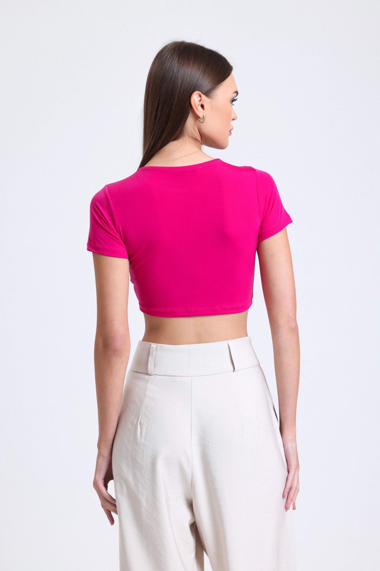 Crew Neck Basic Crop Top