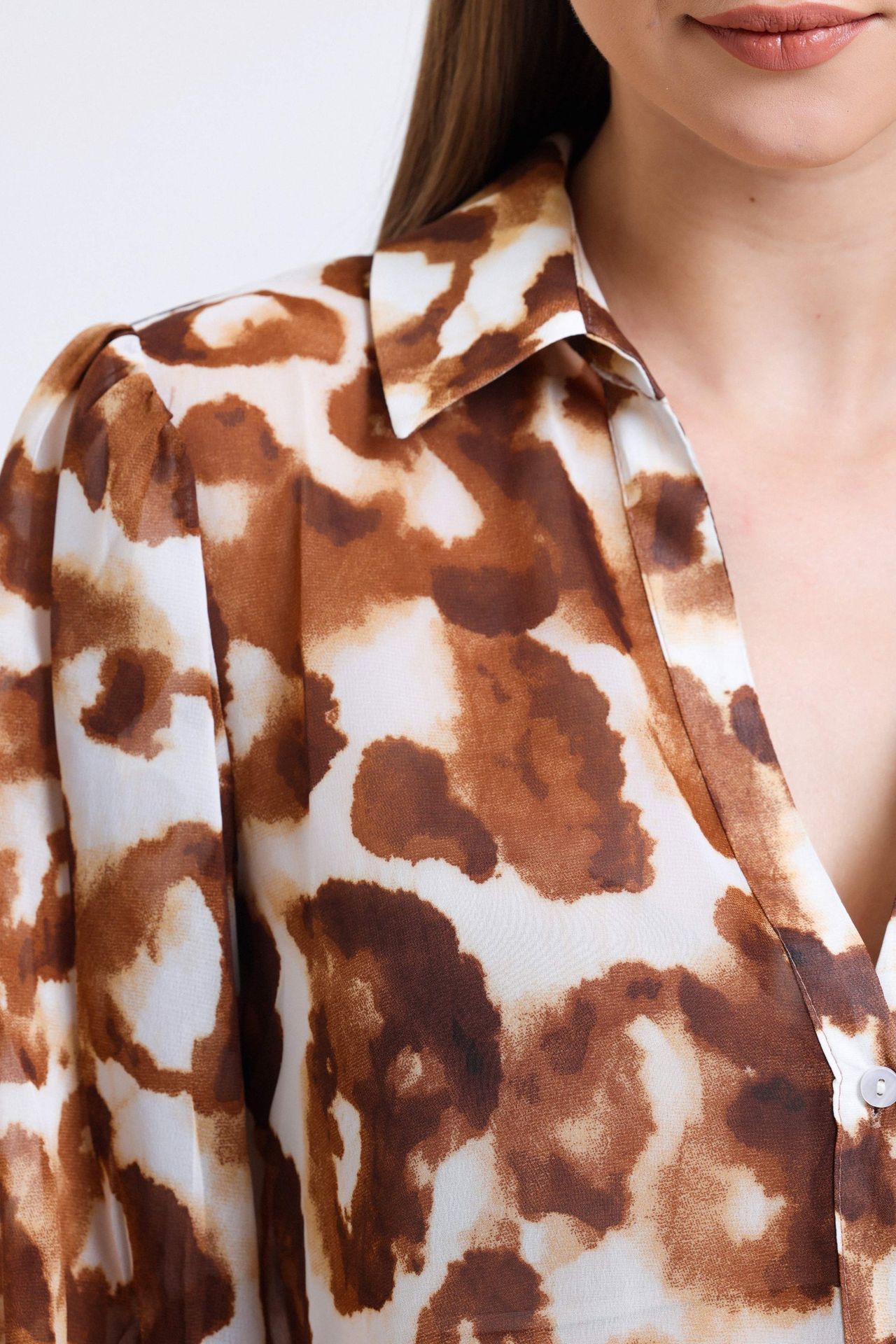 Watercolor Printed Satin Shirt