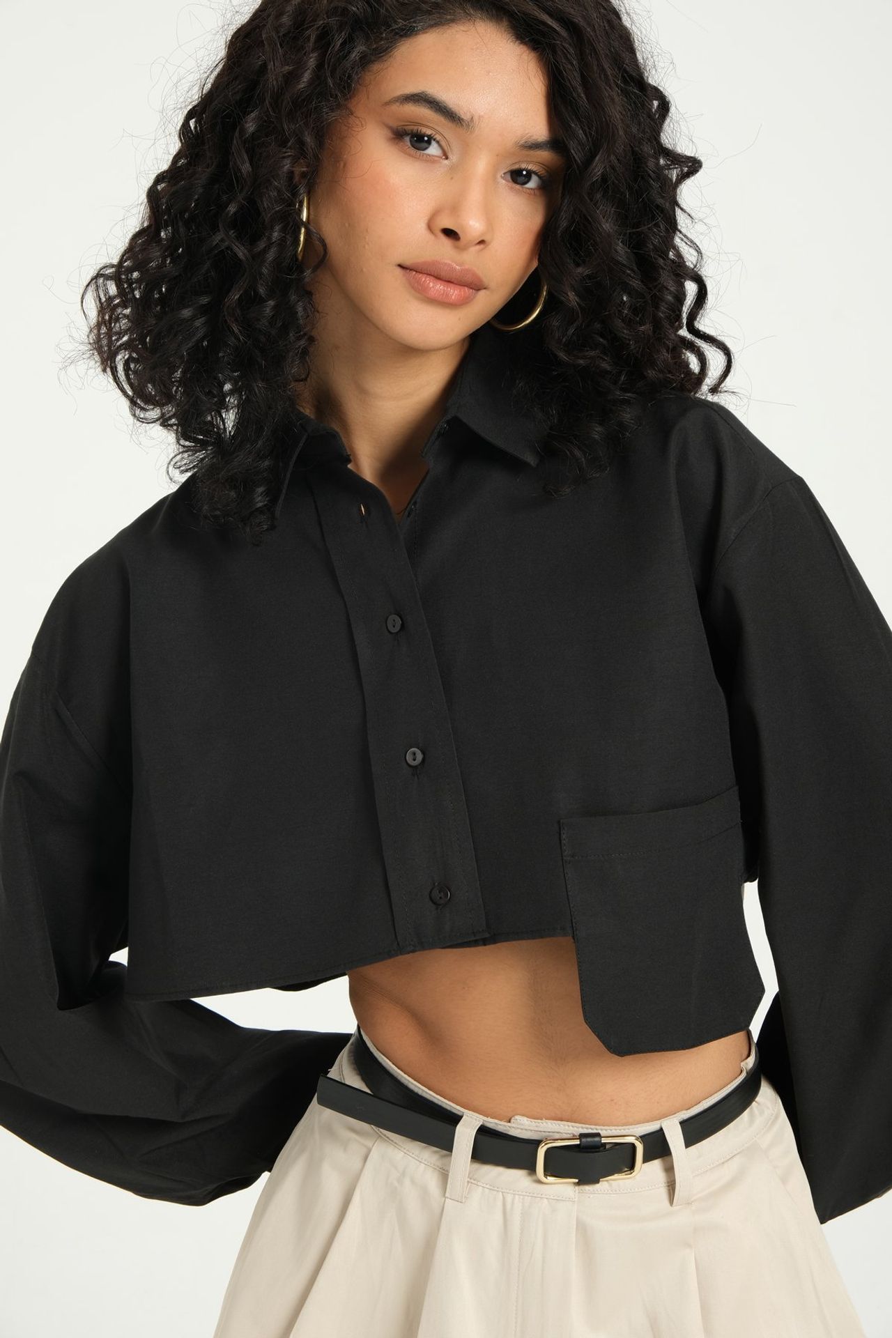 Pocket Cropped Shirt