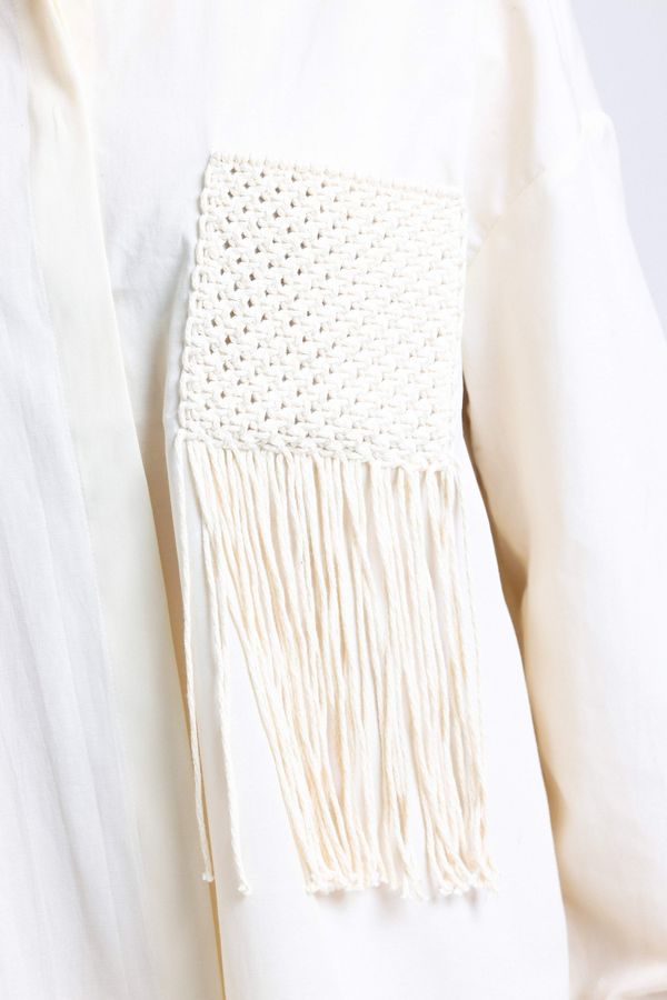 Tassel Pocket Oversized Shirt 7