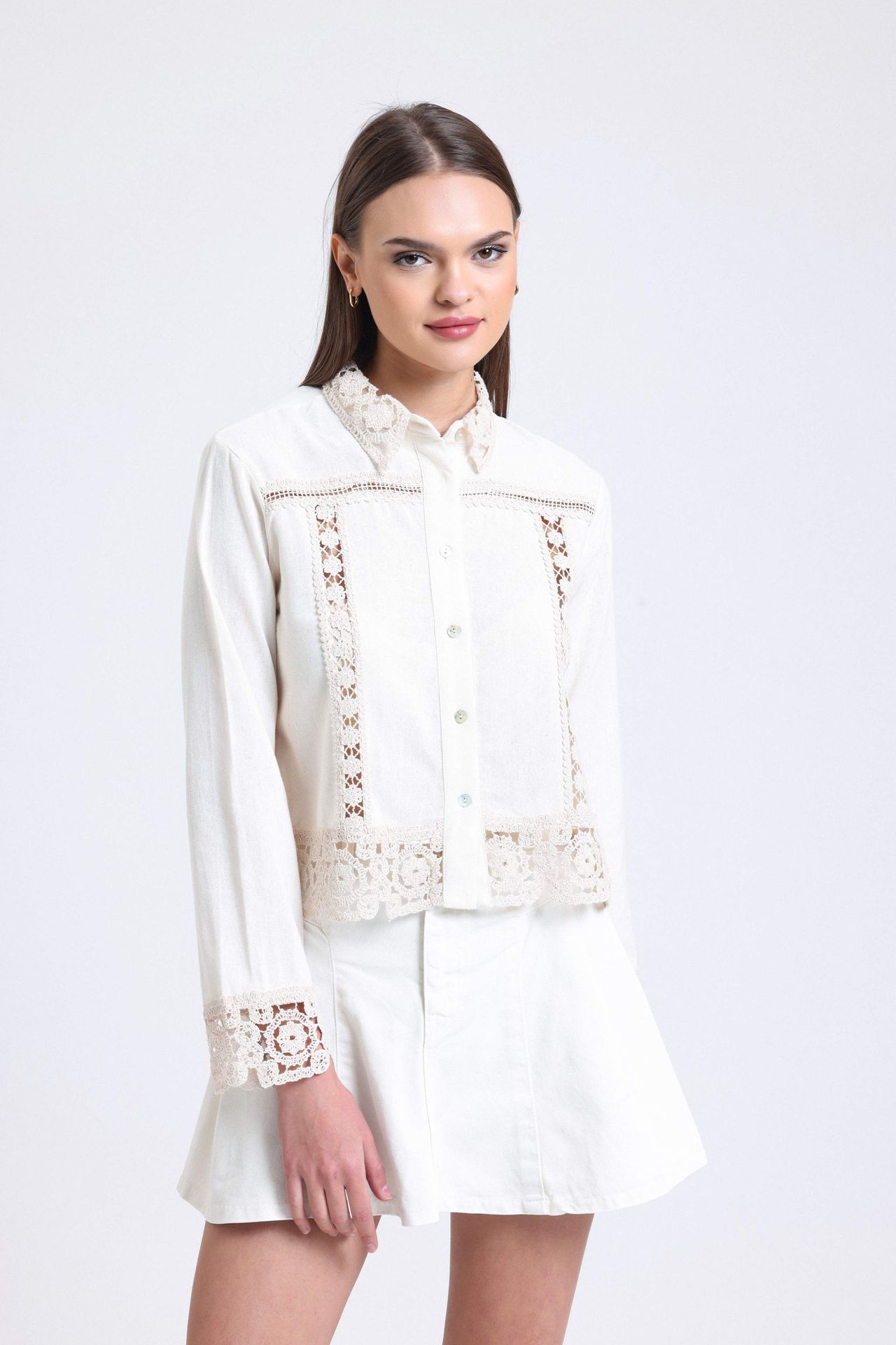 Detailed Crochet Shirt