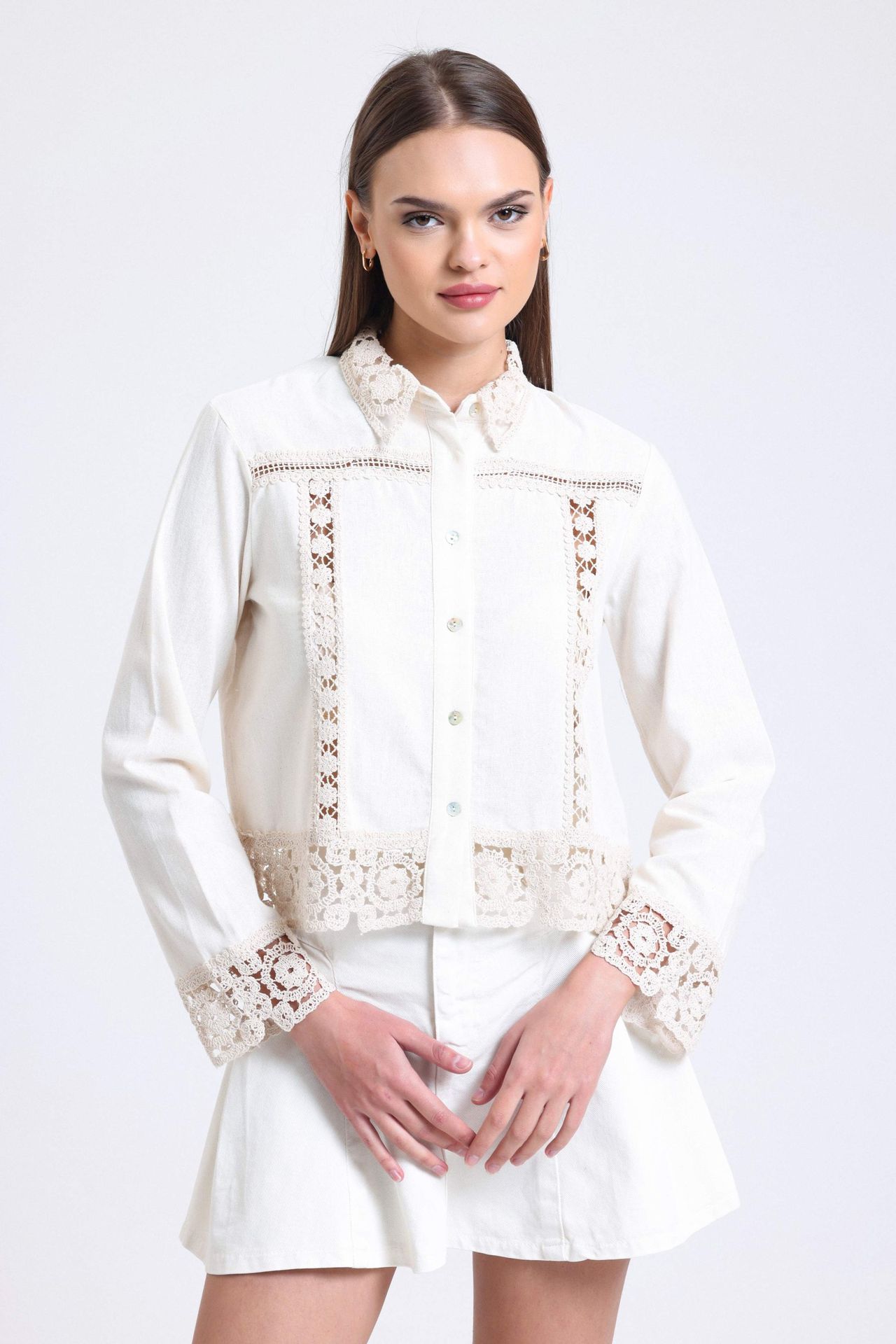 Detailed Crochet Shirt
