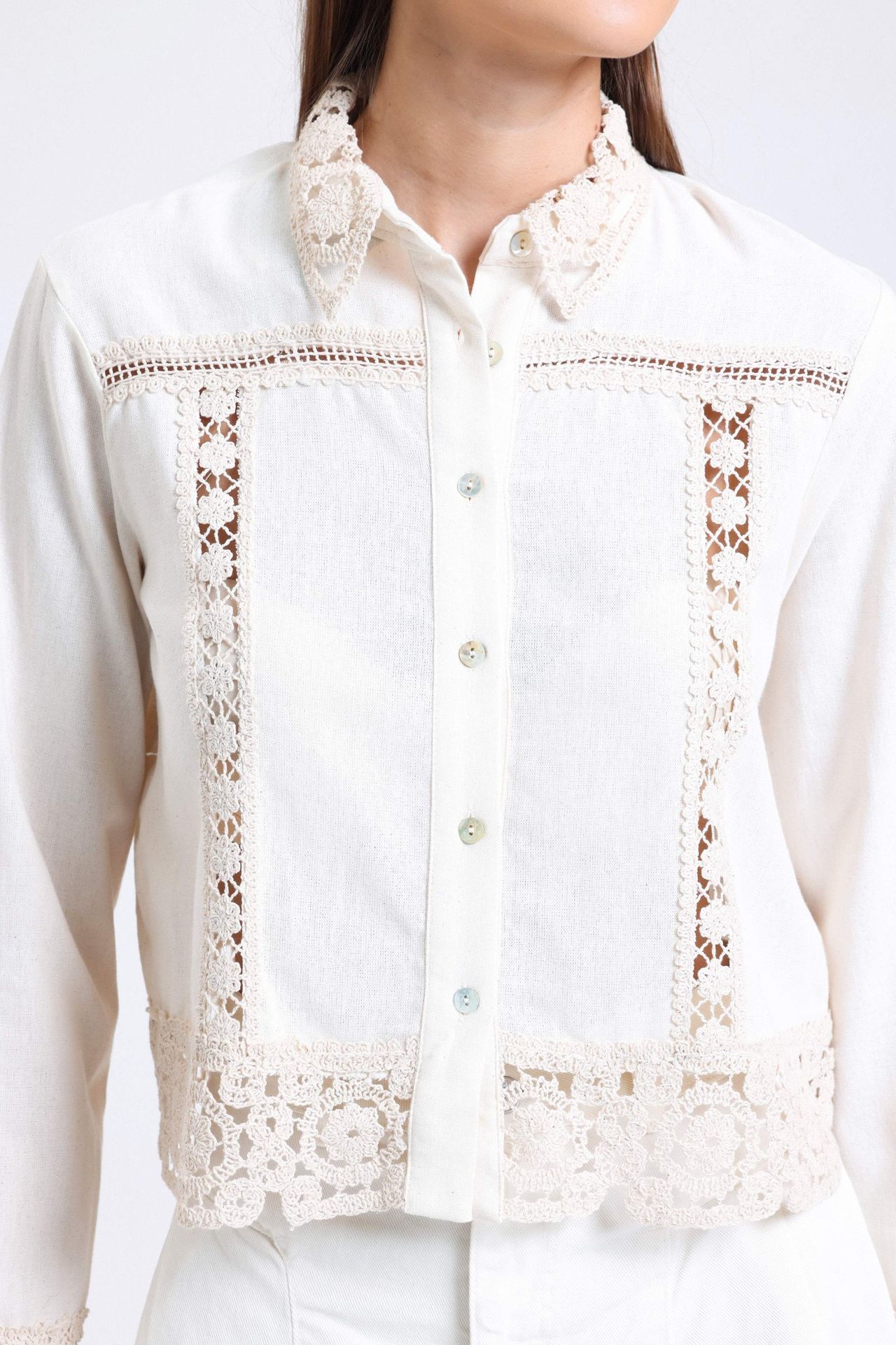 Detailed Crochet Shirt
