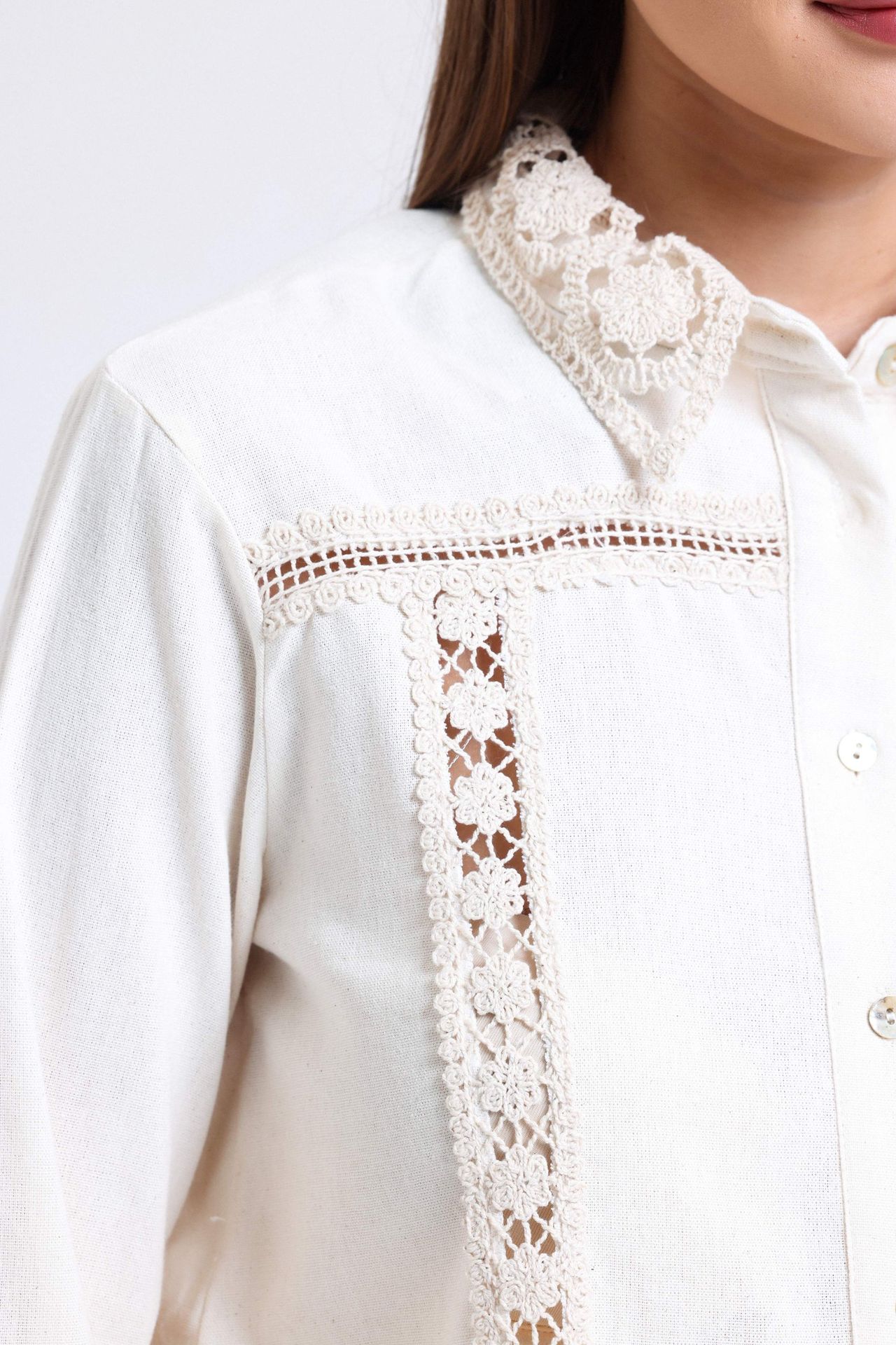 Detailed Crochet Shirt