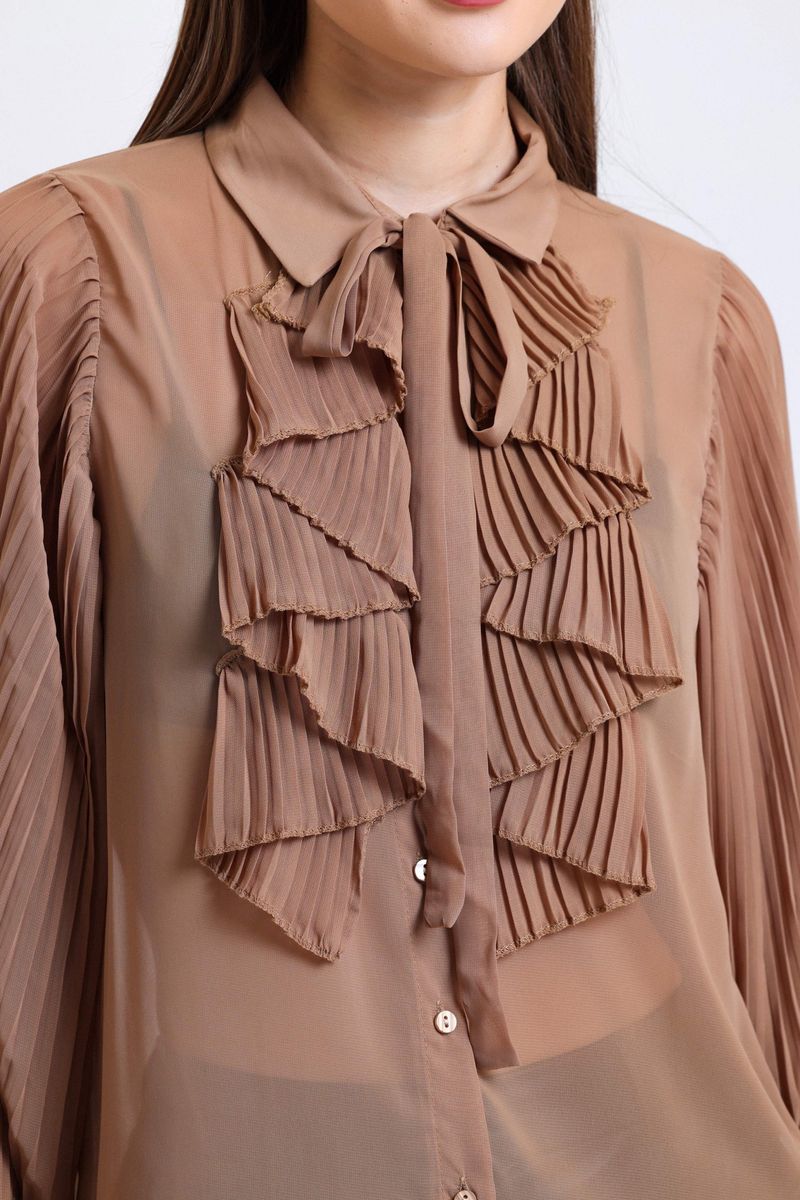 Chiffon Shirt with a Bow Details on the Neck 3