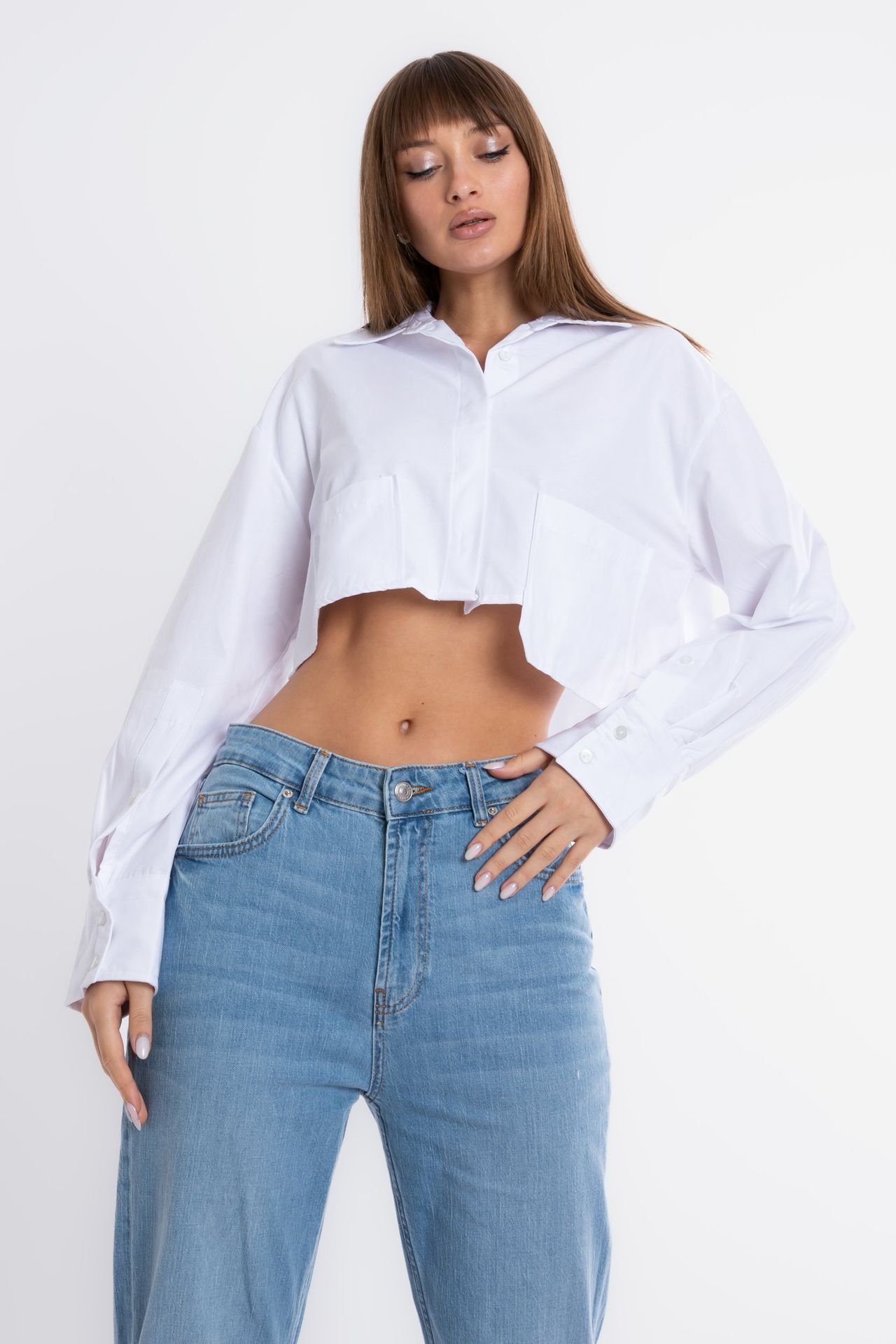 Pocket Cropped Shirt