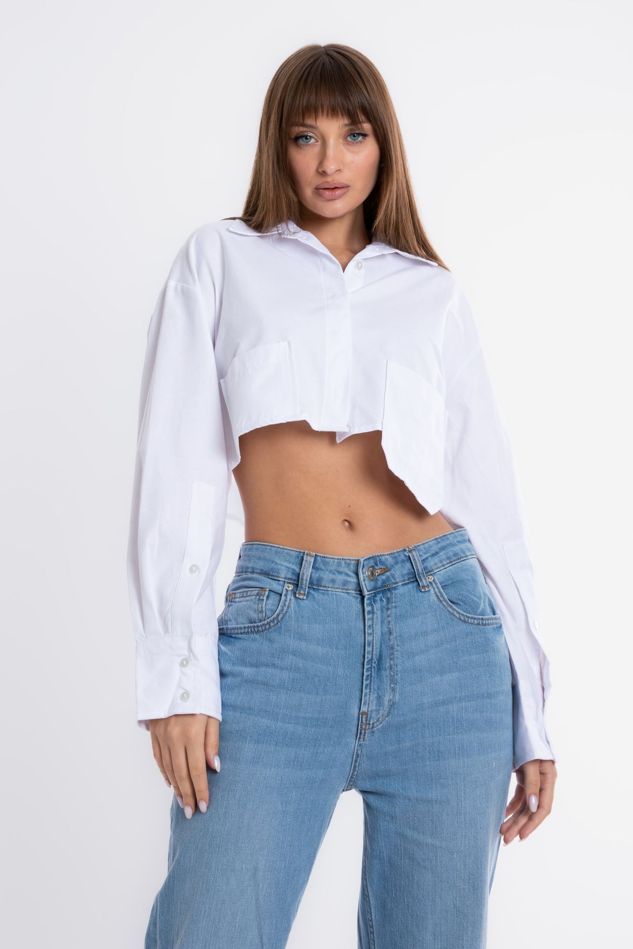 Pocket Cropped Shirt