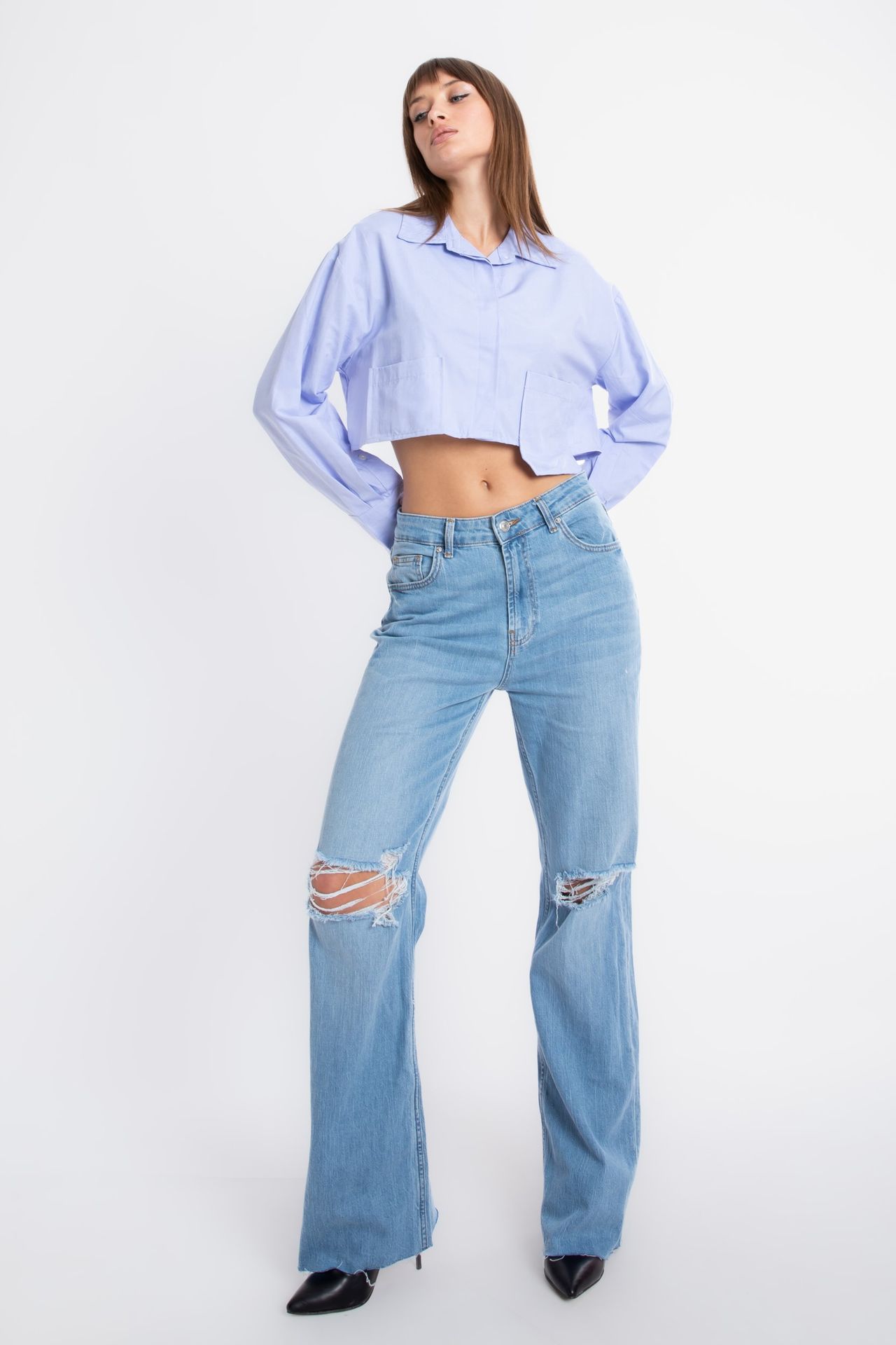 Pocket Cropped Shirt