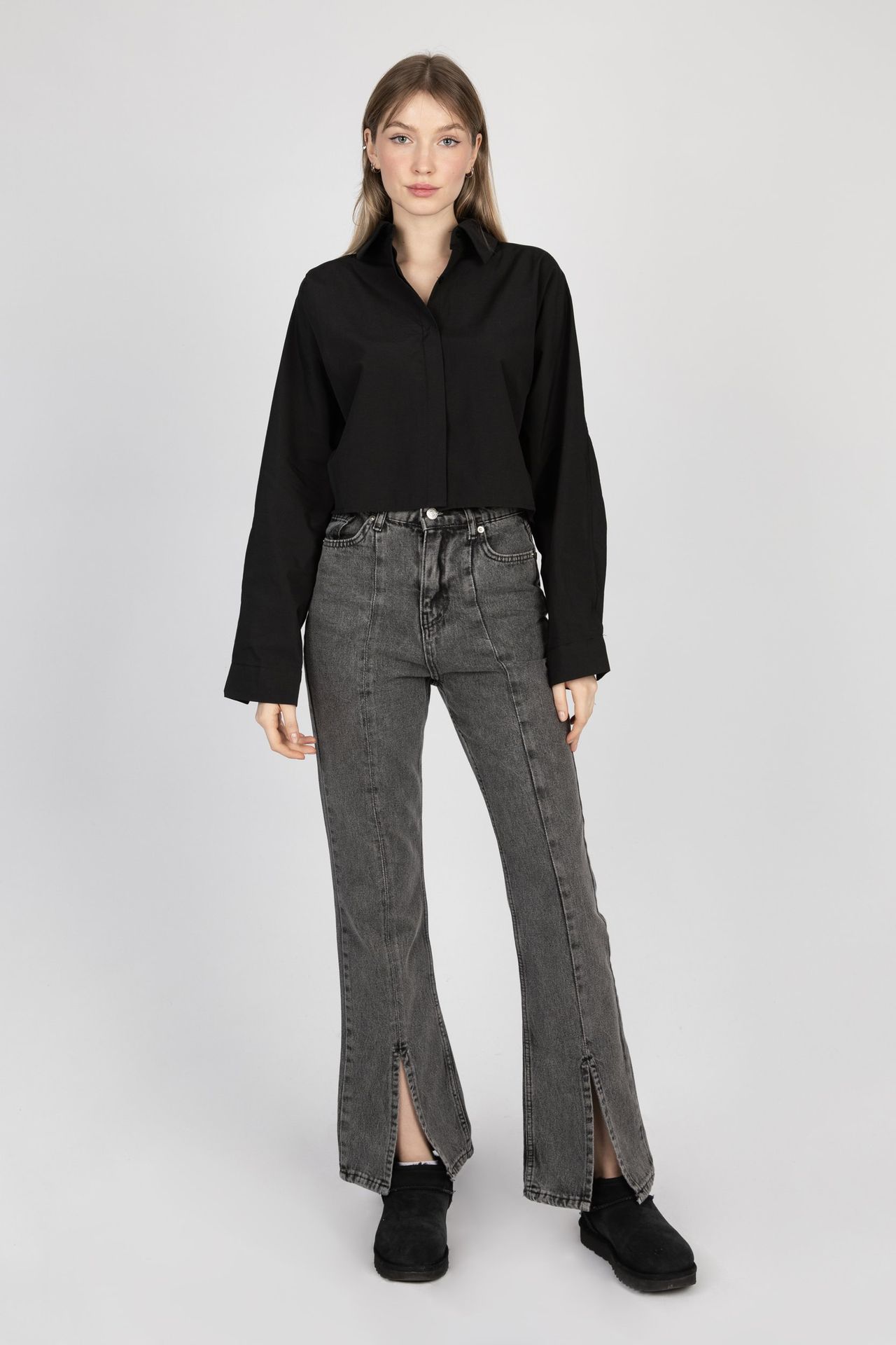 Buttoned Cropped Shirt