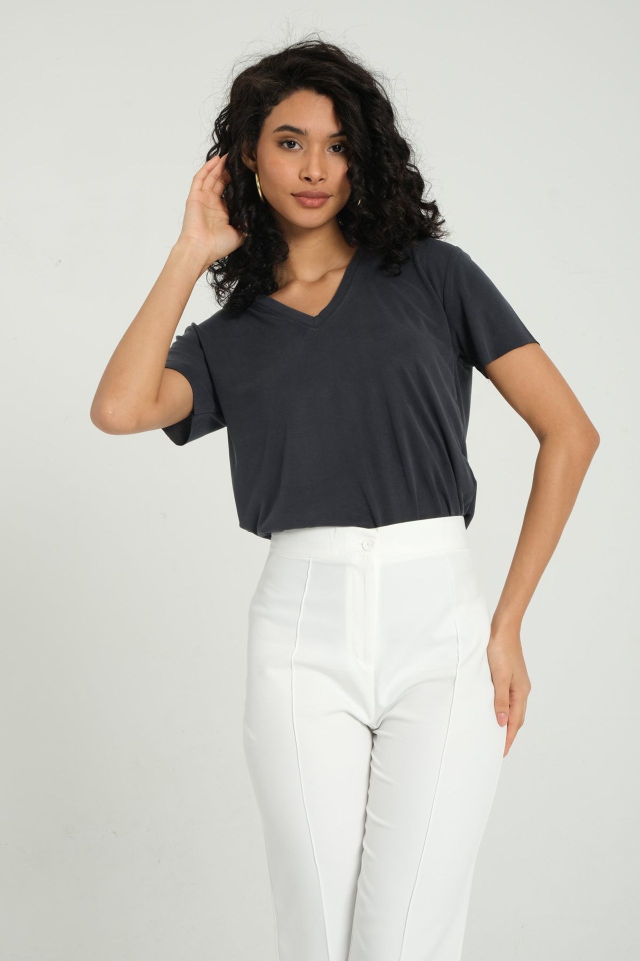 V Neck Basic T-shirt