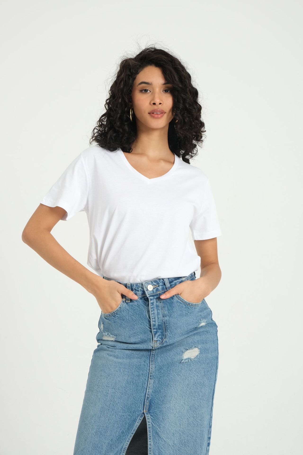 V Neck Basic T-shirt