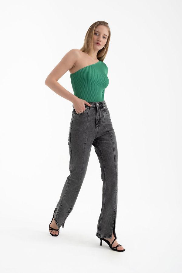 One Shoulder Knitted Ribbed Blouse 4